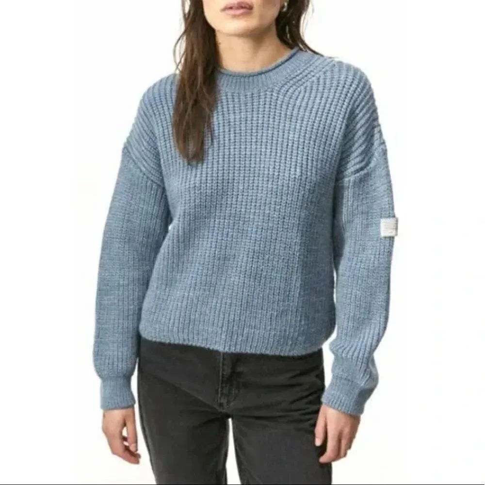 NEW BDG Urban Outfitters Fisherman Knit Sweater Blue Large